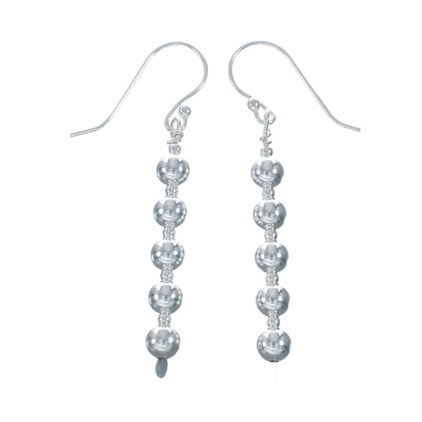 Navajo Sterling Silver Bead Hook Dangle Earrings X10921